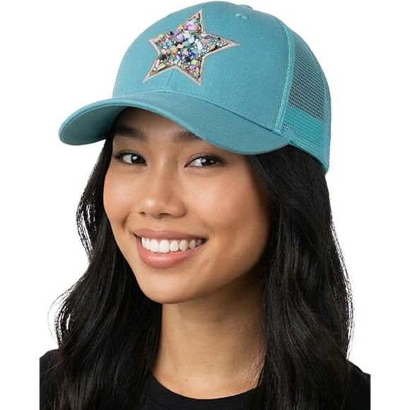 Women\'s Mint Mixed Stone Star Adjustable Fit Classic Comfortable Baseball Cap